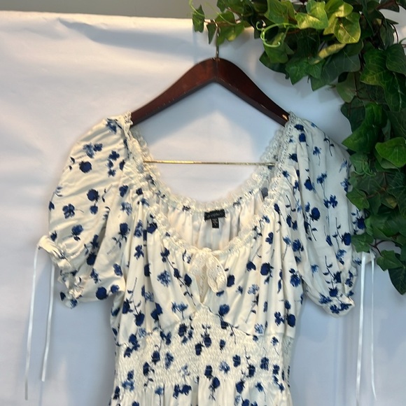 Ever After Blue and White Floral Dress - Picture 7 of 11